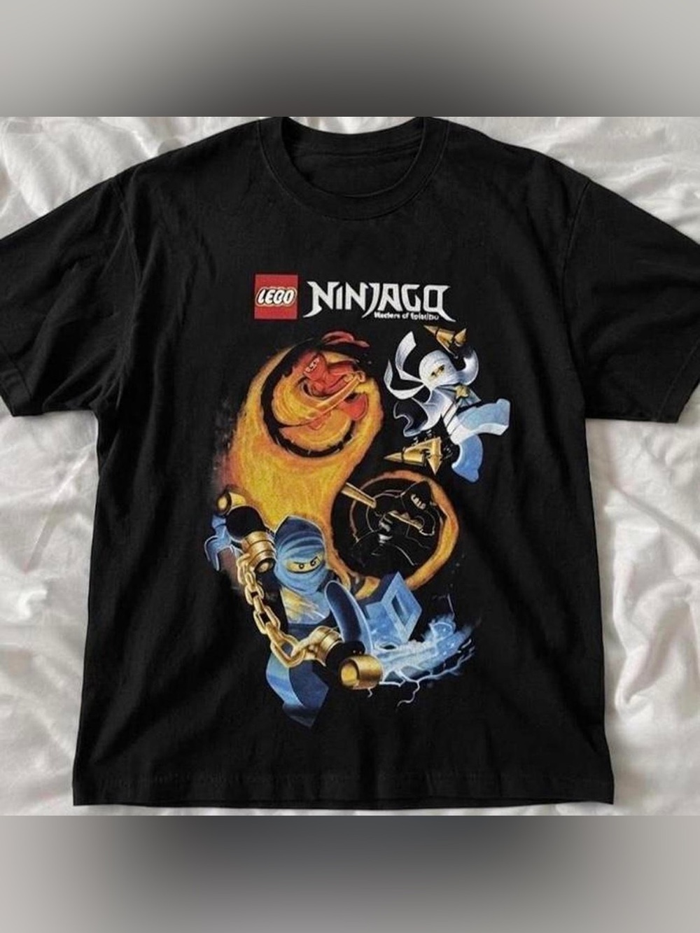 LEGO Ninjago Masters of Spinjitzu Black Graphic Tee Vintage Style